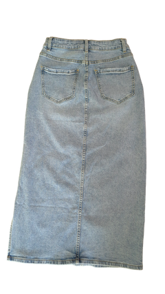 Falda Denim Foil Plateado