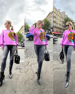 Sweater Leopardo Magenta