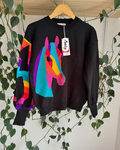 Sweater Negro Caballo